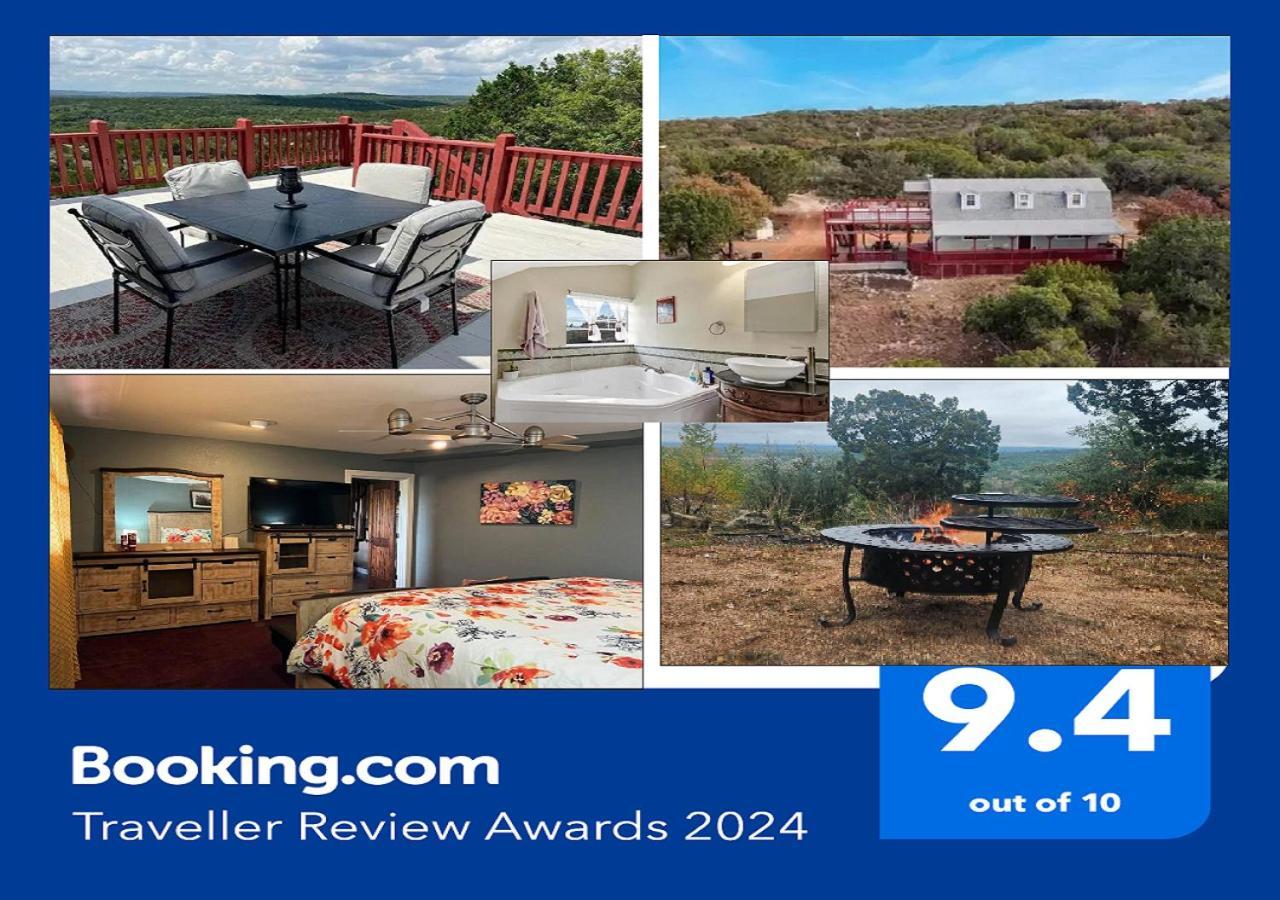 Entire 2Br 2Ba Hilltop View Home Sleeps 7 Pets 4 Acres Jacuzzi Central Ac Kingbeds Free Wifi-Parking Kitchen Washerdryer Starry Terrace Two Sunset Dining Patios Grill Stovetop Oven Fridge Onsitewoodedhiking Wildlife Coveredpatio4Pets & Birds Singing! Marble Falls Bagian luar foto